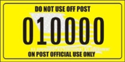 Title: Do Not Use Off Post License Plate - Description: ""Do not used off post" tag