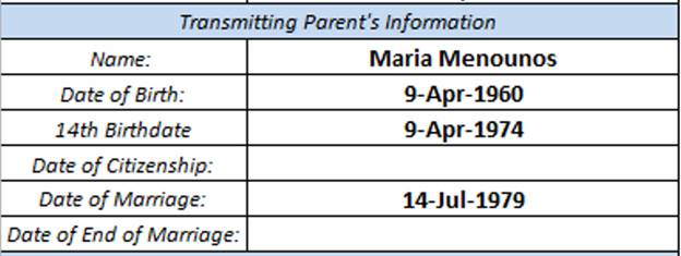 Transmitting parent's information block.