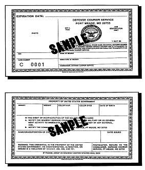 Form DCS-9, Defense Courier Service Identification