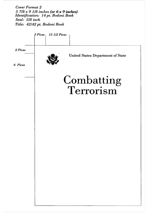 Shows an example of Cover Format 2, with measurements, type, seal, and font sizes.