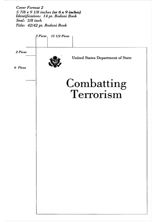 Shows an example of Cover Format 2, with measurements, type, seal, and font sizes.