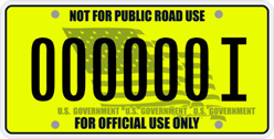 Title: Off-Road License Plate - Description: "Not for public road use" tag