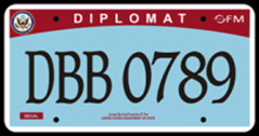 Title: Diplomatic (Department of State) License Plate - Description: "Diplomatic" license tag