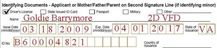 2D barcode verified notation in ID block.